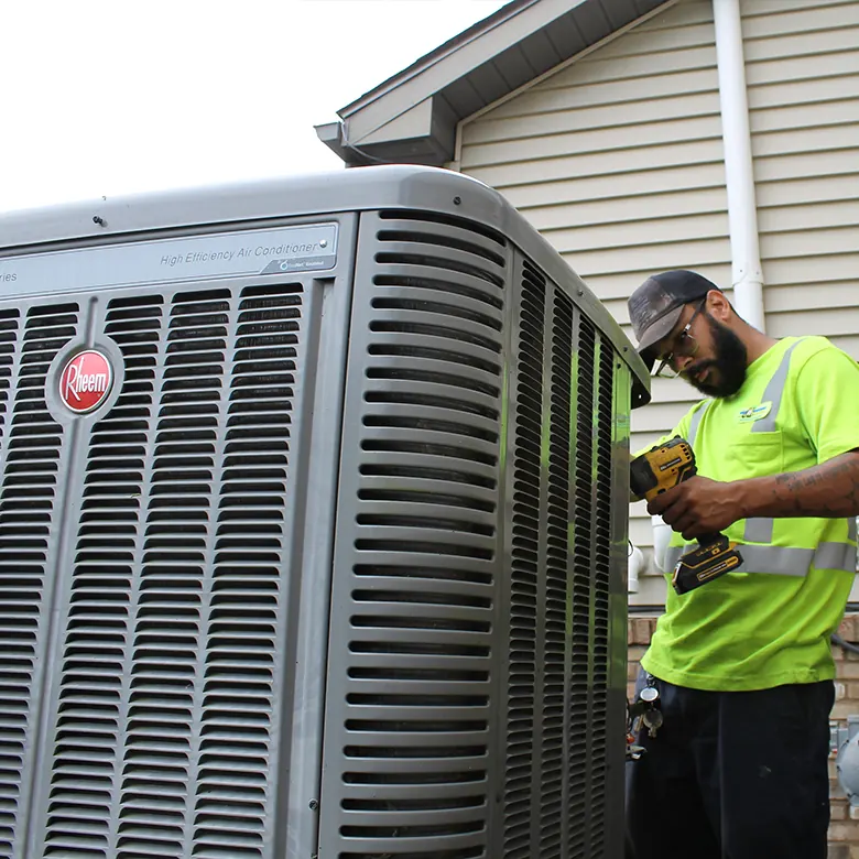 J&K technician Issiah on a service call