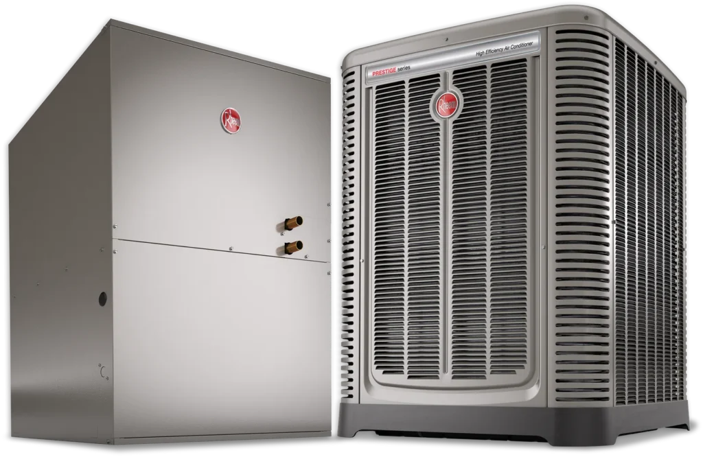 Rheem Prestige hydronic air handler with high-efficiency AC